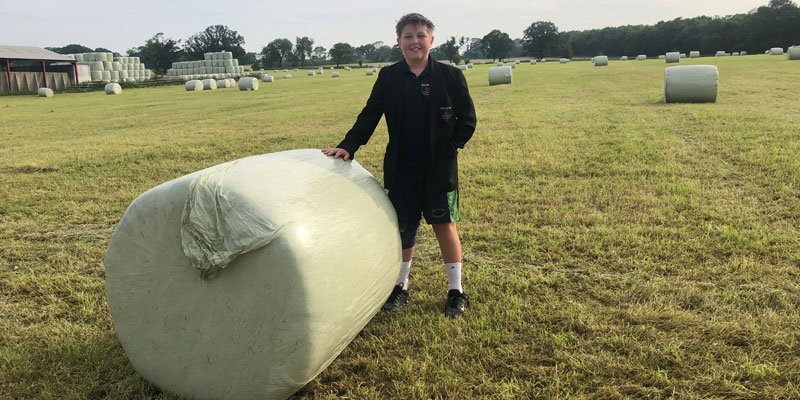 Our new medium round bales are good to manoeuvre.