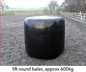 Each of the 5ft round bales weighs around 600kg