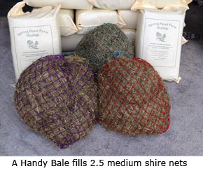 One Handy Bale will tightly fit 2.5 medium shire nets